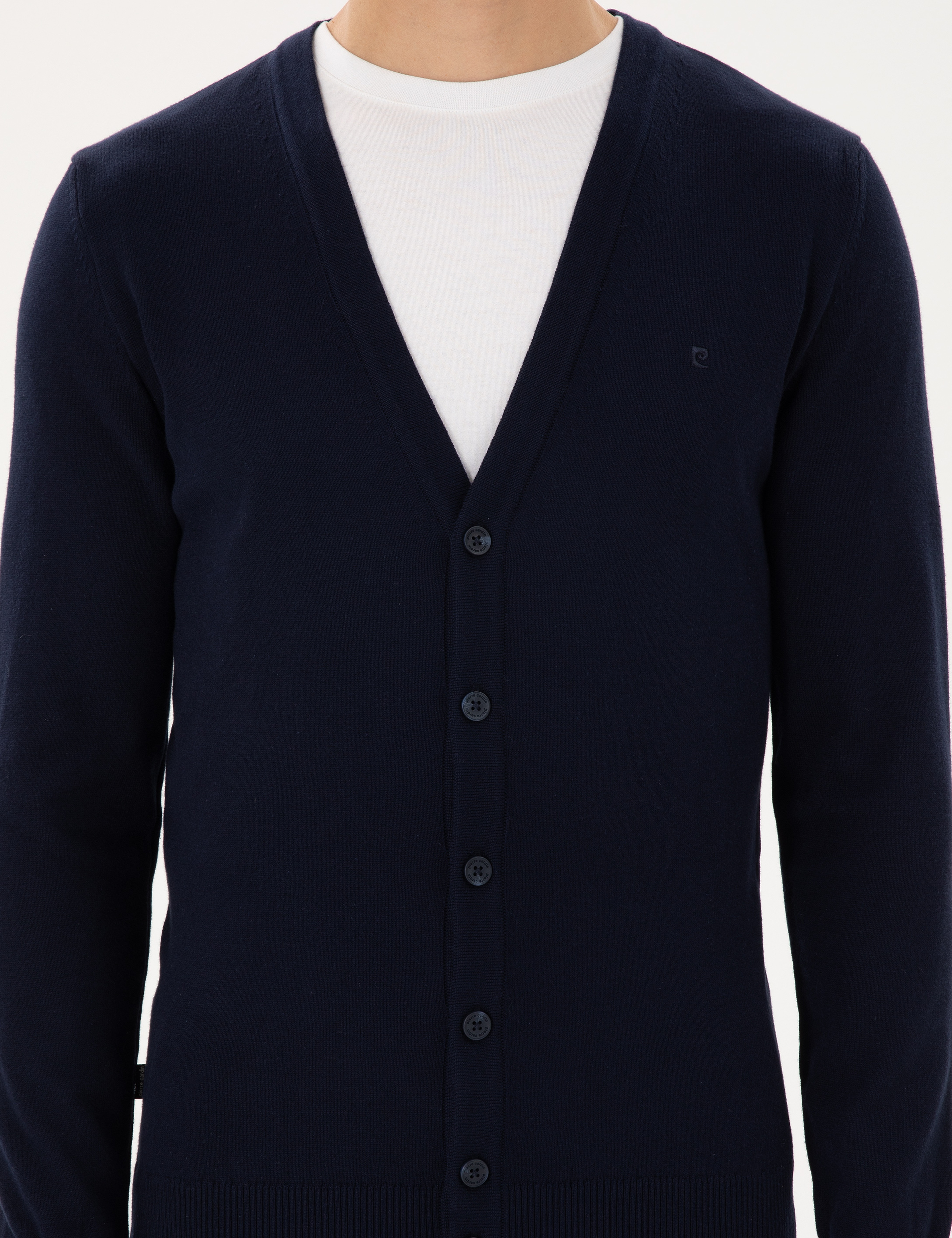Lacivert Slim Fit Basic Düğmeli Triko Hırka - Image 6