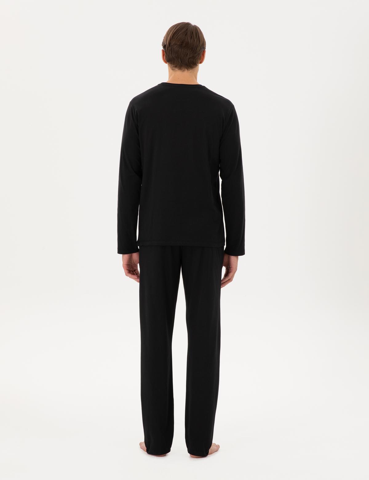 Siyah Uzunkol Pijama Takımı - 50306726013