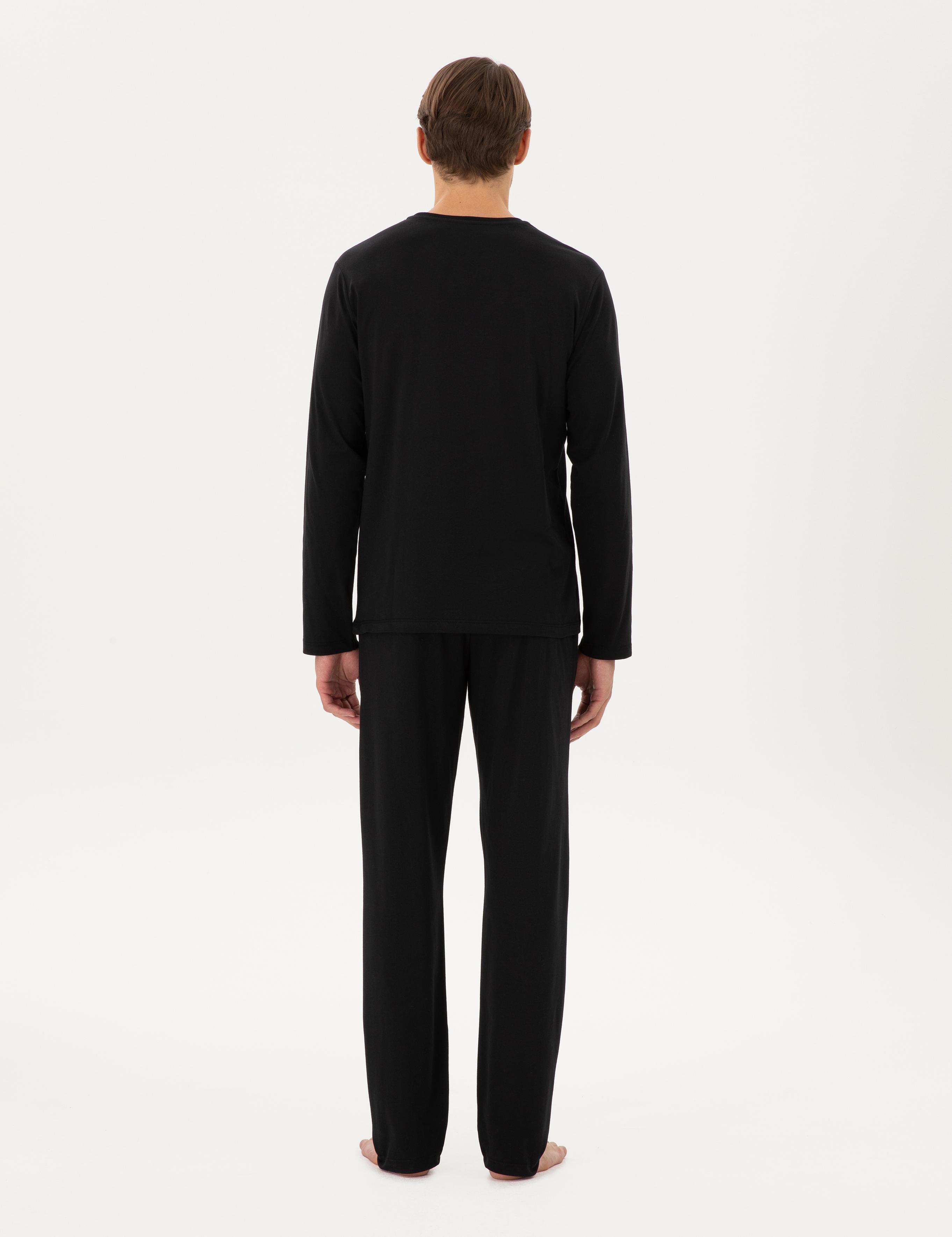 Siyah Uzunkol Pijama Takımı
