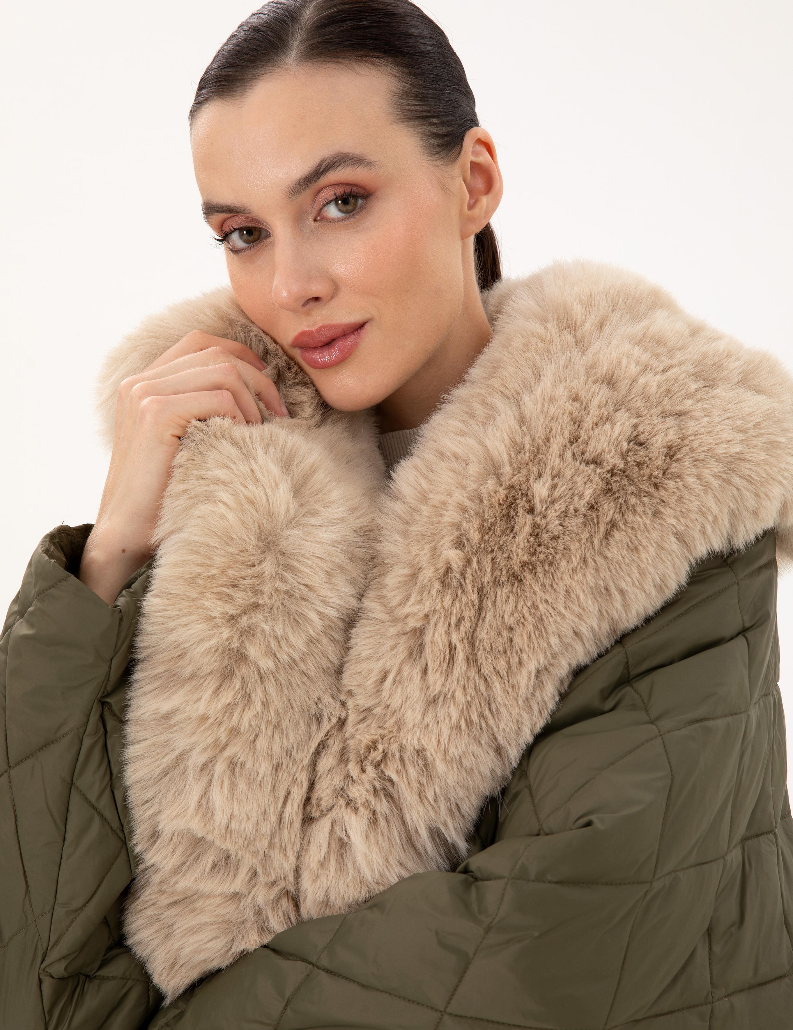 Haki Regular Fit Kürk Yaka Mont