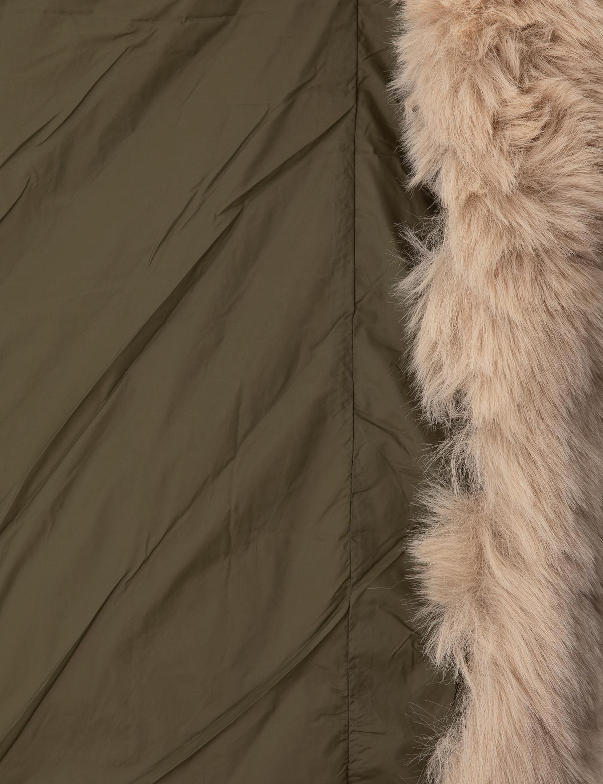 Haki Regular Fit Kürk Yaka Mont - 50290325025