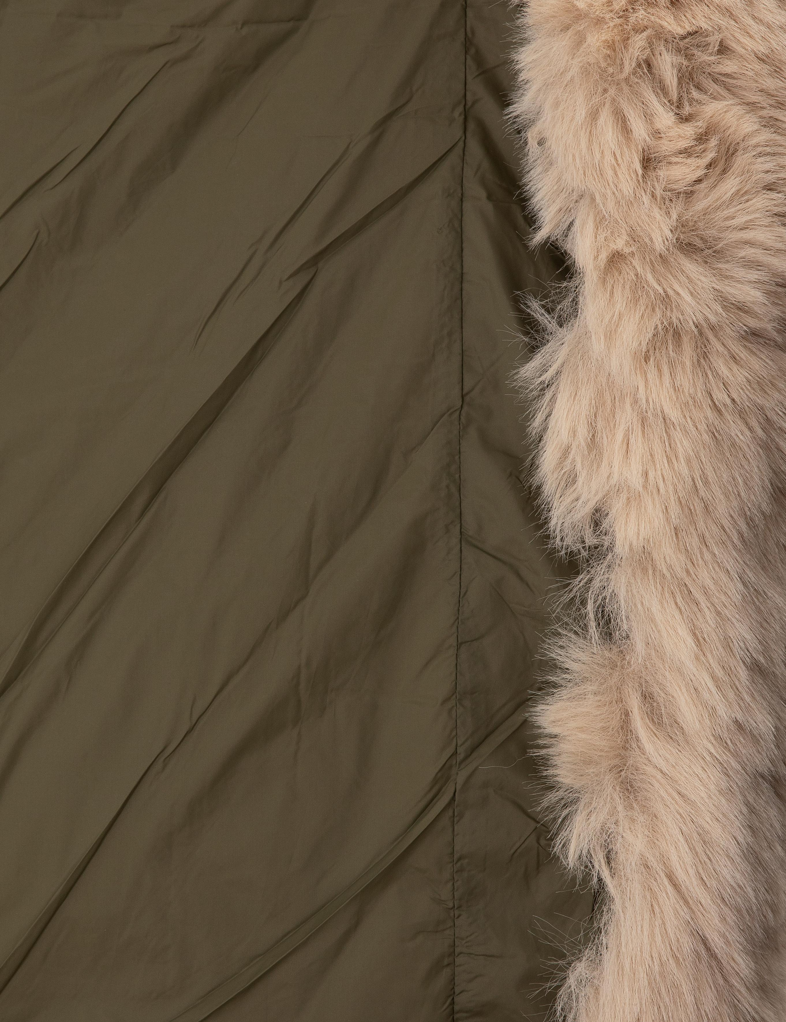 Haki Regular Fit Kürk Yaka Mont