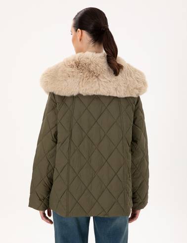 Haki Regular Fit Kürk Yaka Mont