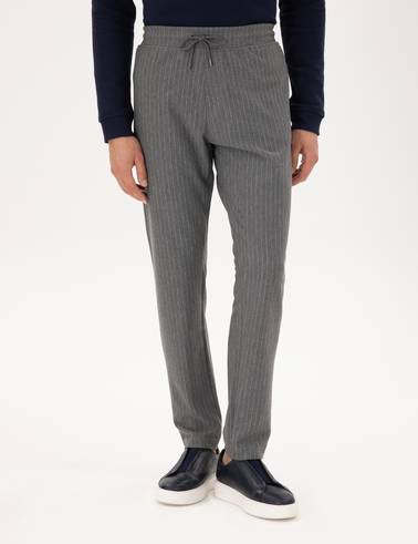 Antrasit Melanj Slim Fit Eşofman Altı