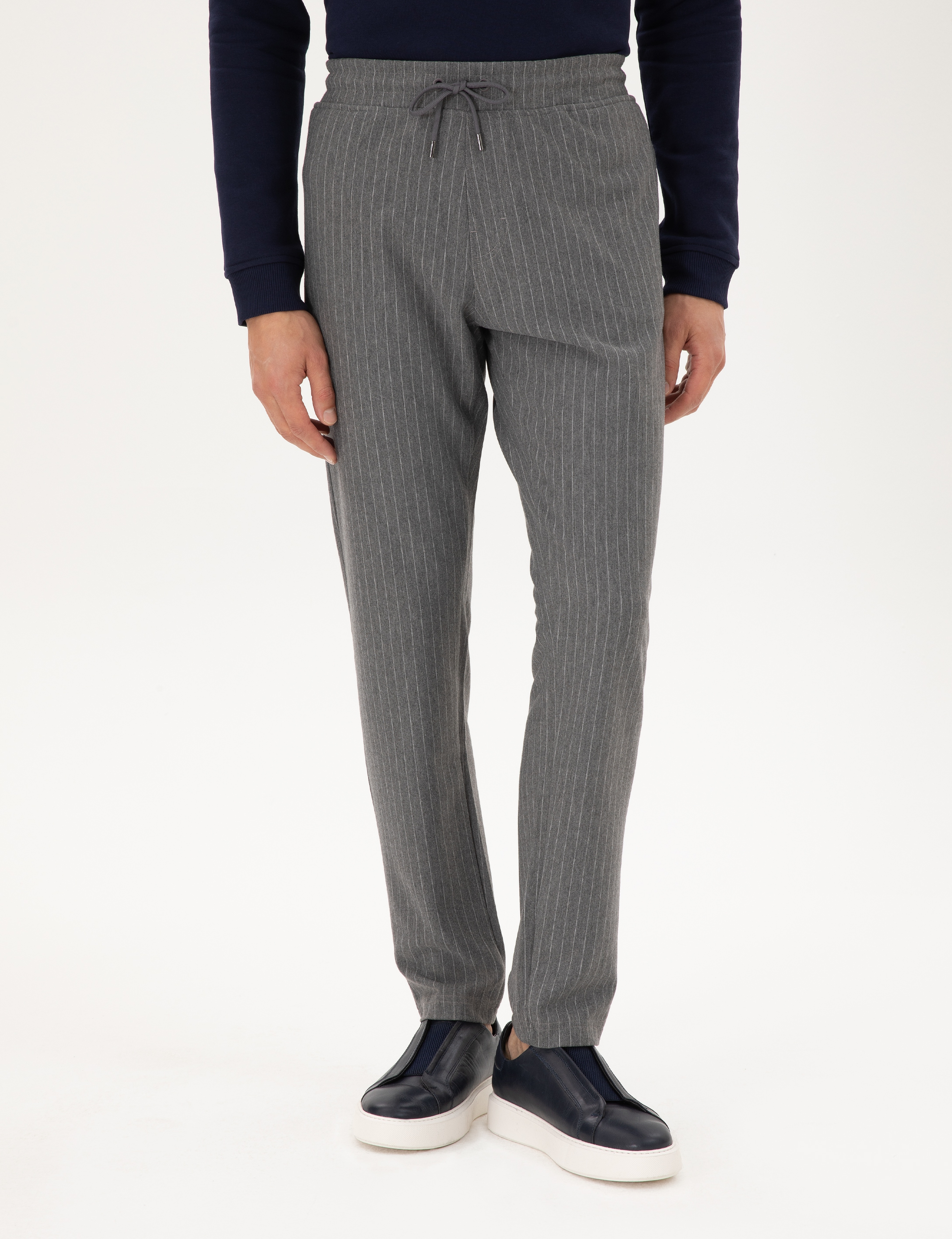 Antrasit Melanj Slim Fit Eşofman Altı