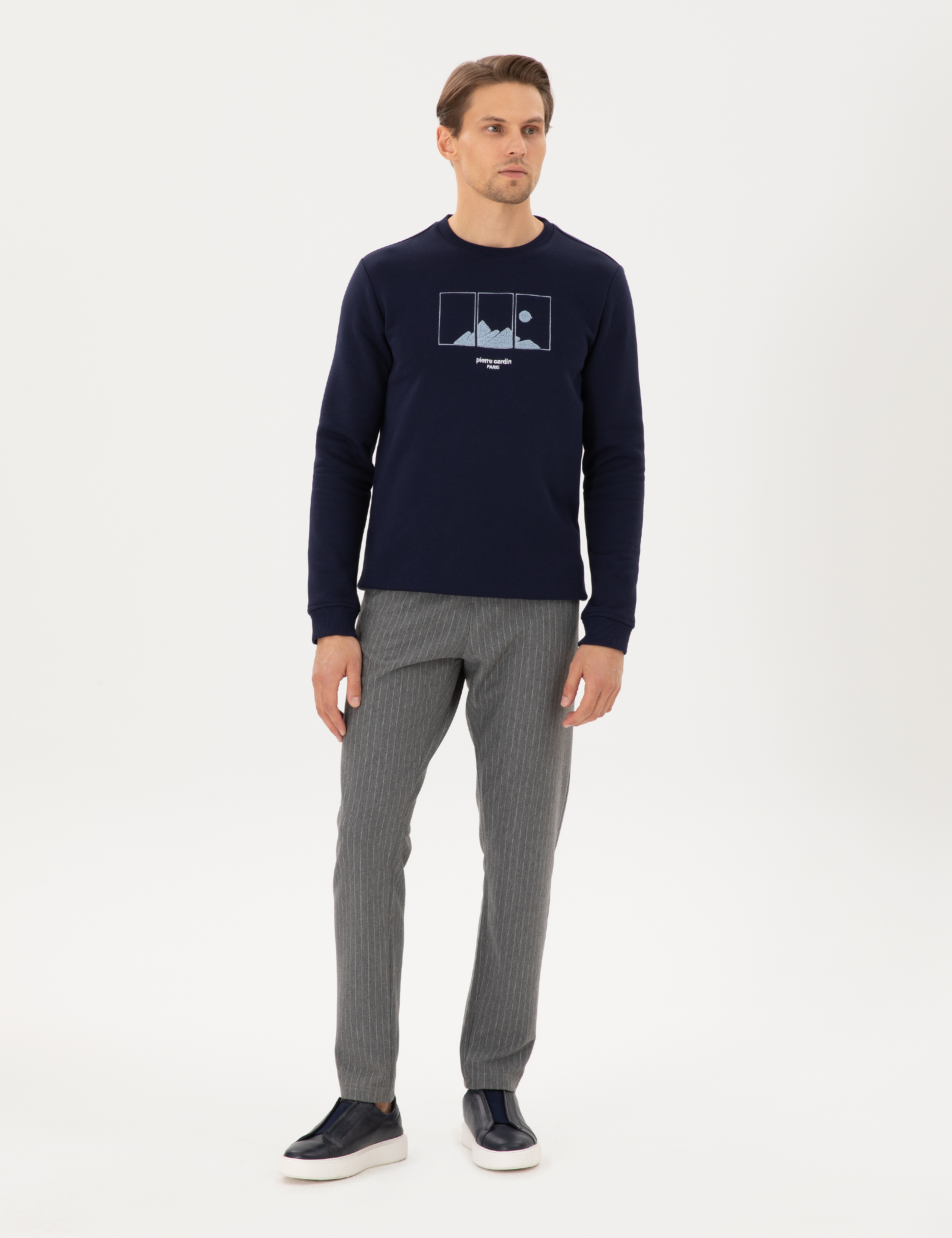 Antrasit Melanj Slim Fit Eşofman Altı - Image 1
