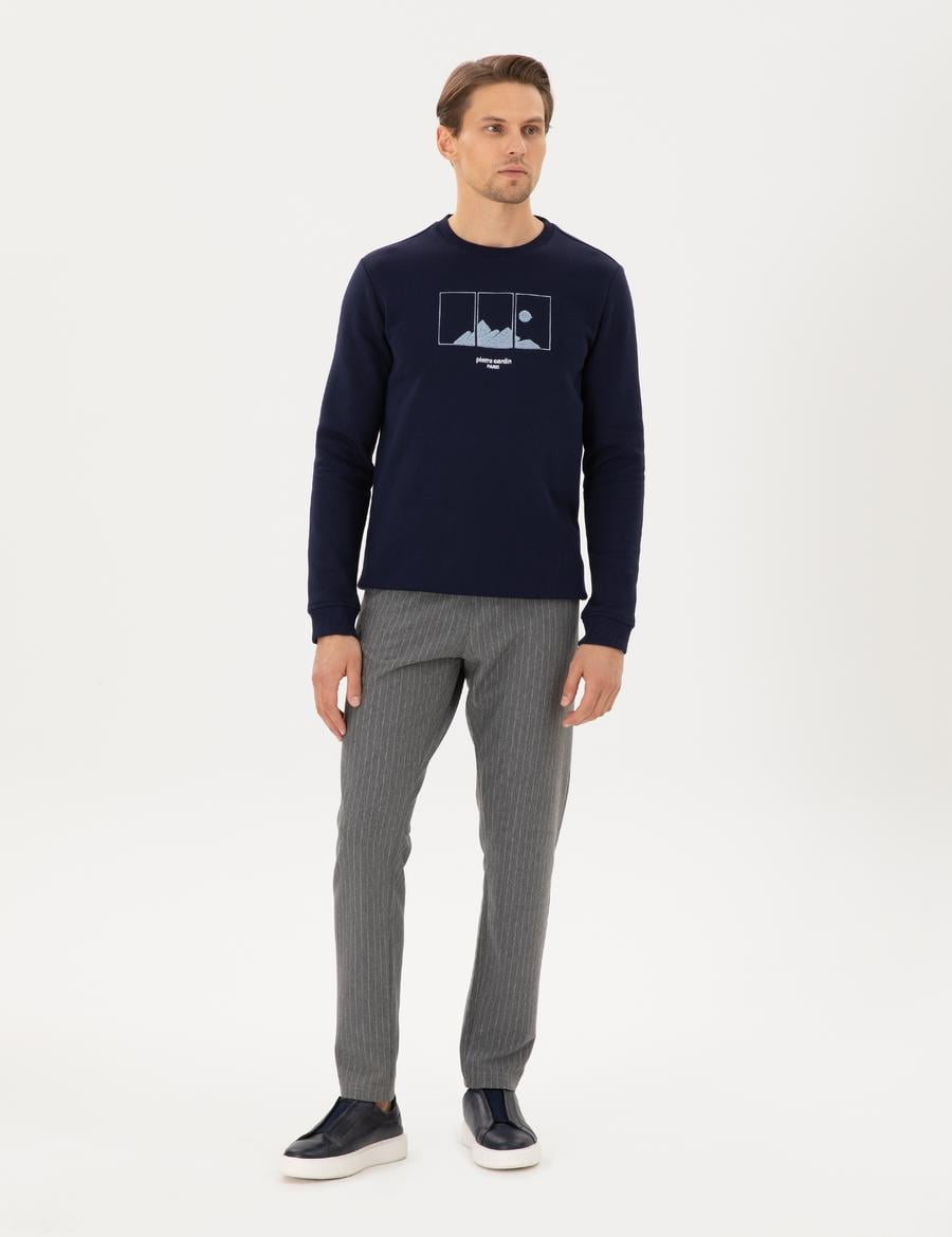 Antrasit Melanj Slim Fit Eşofman Altı