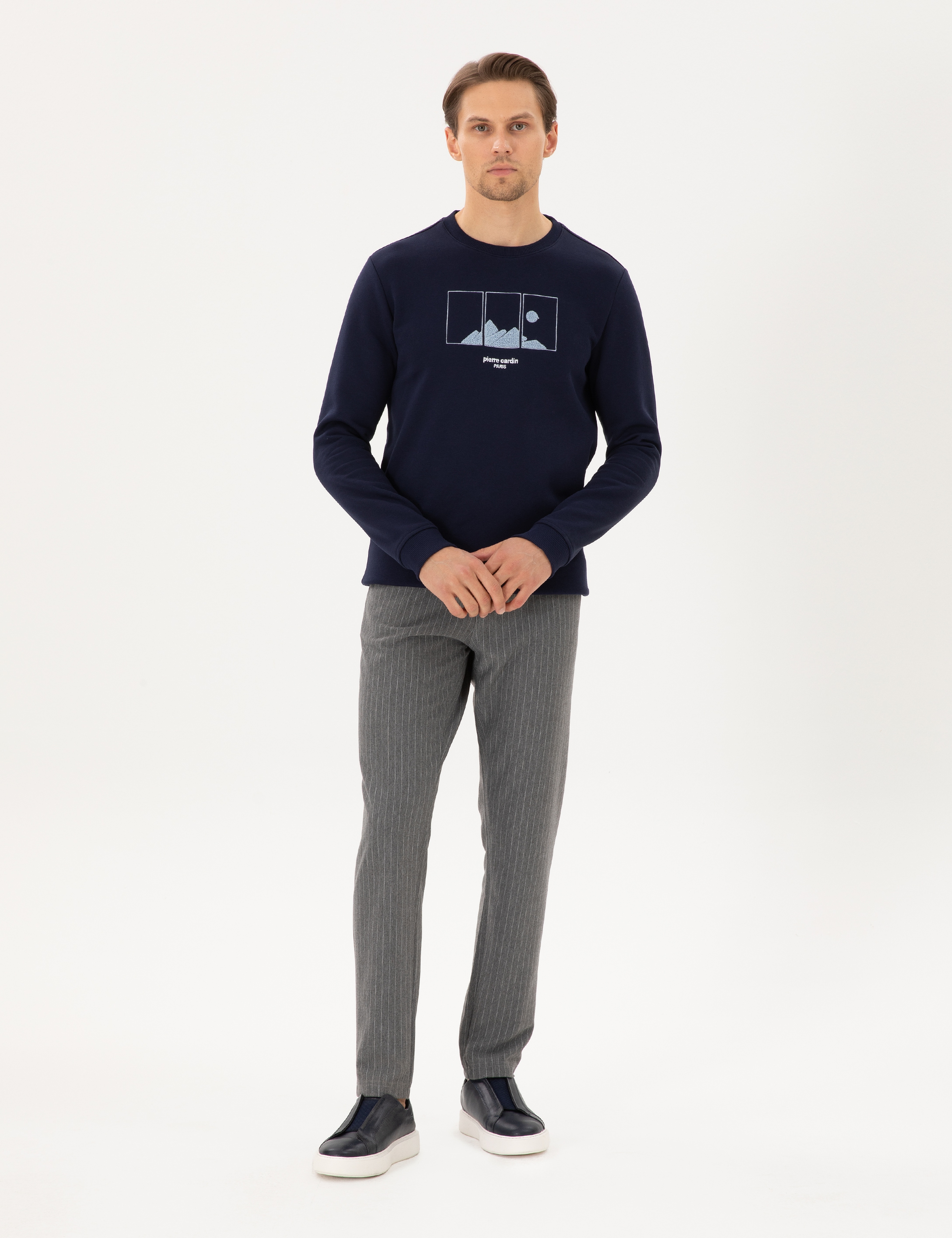 Antrasit Melanj Slim Fit Eşofman Altı