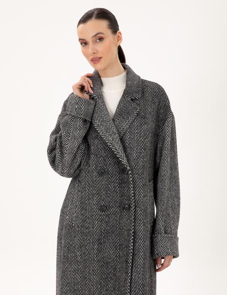 Siyah Kaşe Kaban - 50290356001