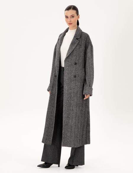 Siyah Kaşe Kaban - 50290356001