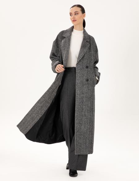 Siyah Kaşe Kaban - 50290356001