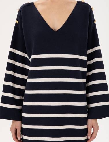Lacivert Regular Fit Triko Elbise