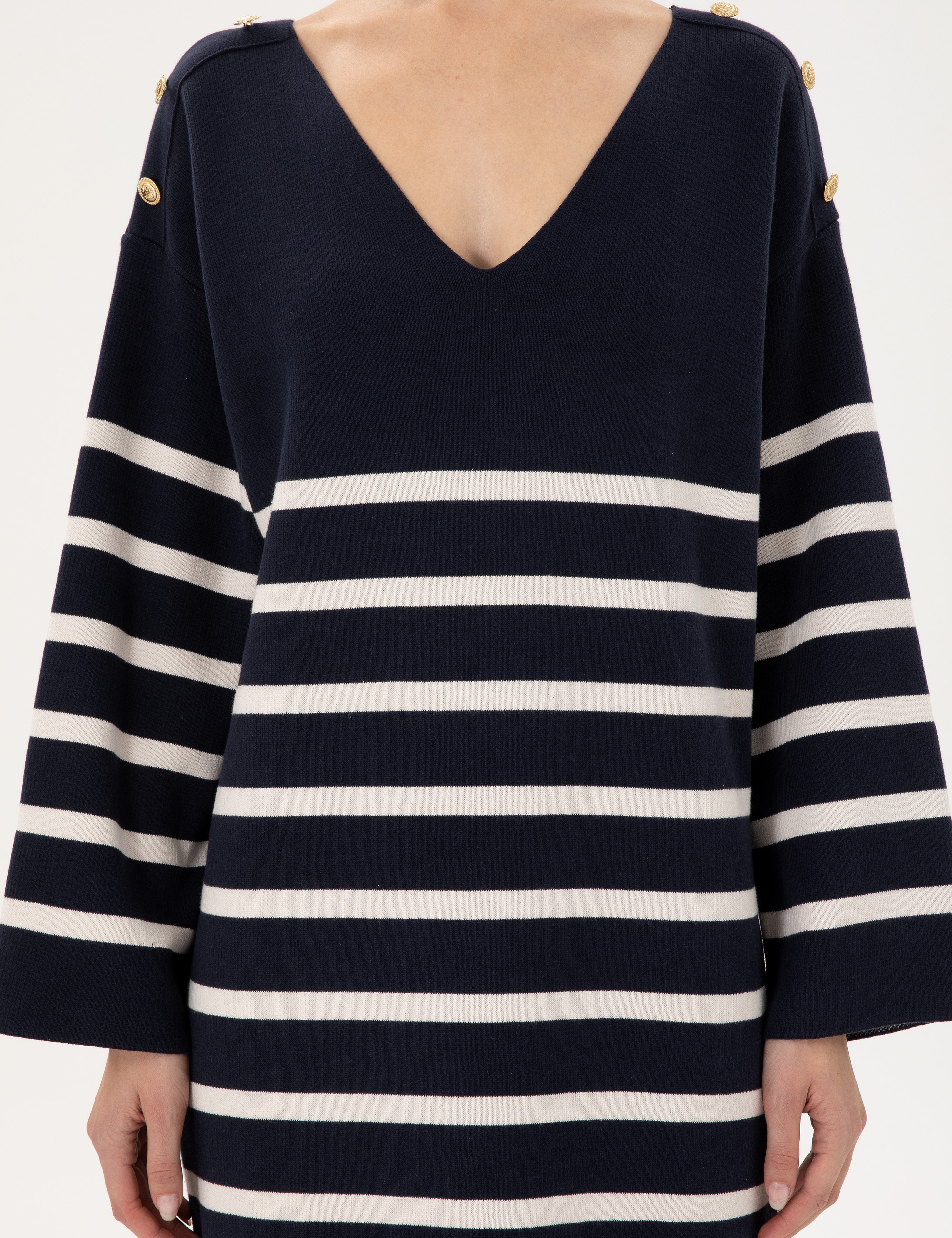 Lacivert Regular Fit Triko Elbise