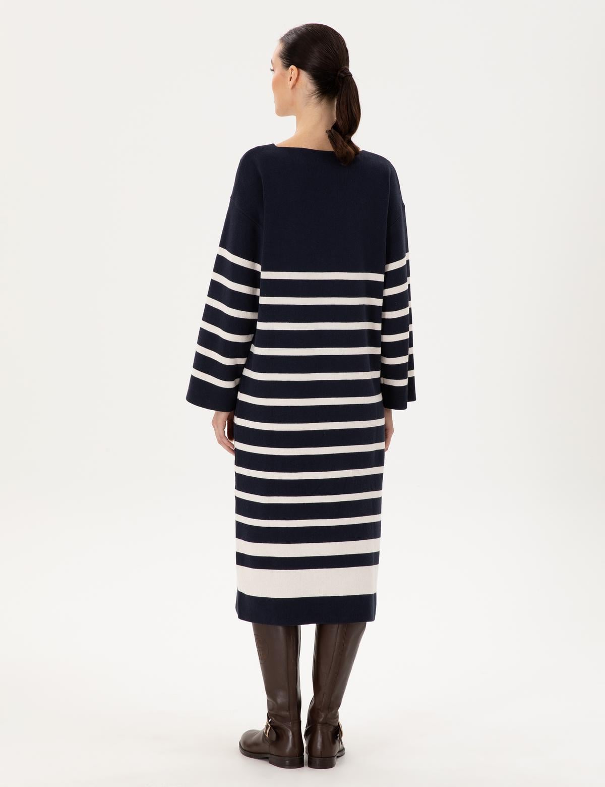 Lacivert Regular Fit Triko Elbise - 50290561006