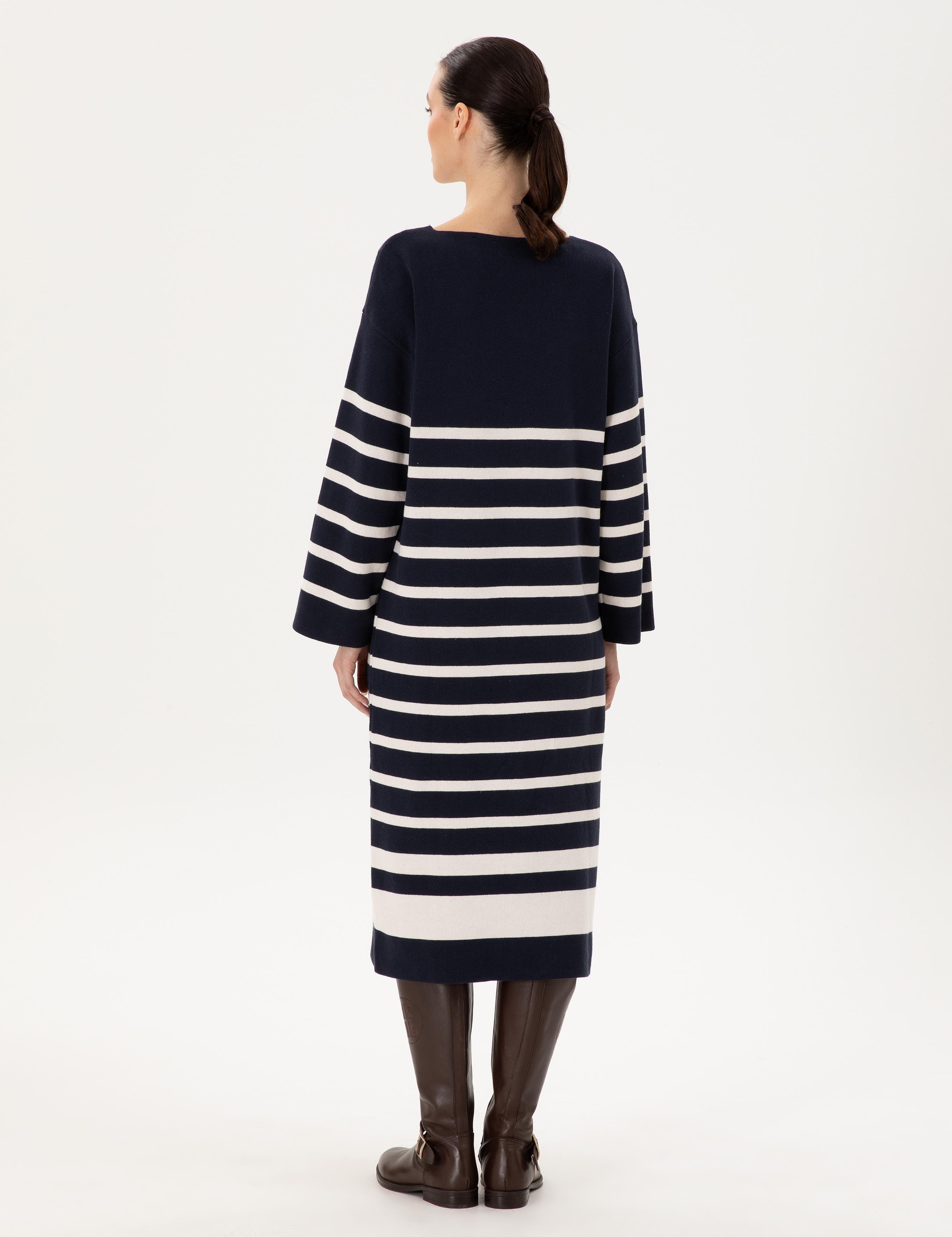 Lacivert Regular Fit Triko Elbise