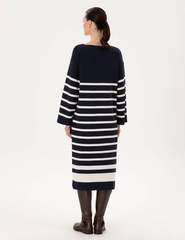 Lacivert Regular Fit Triko Elbise