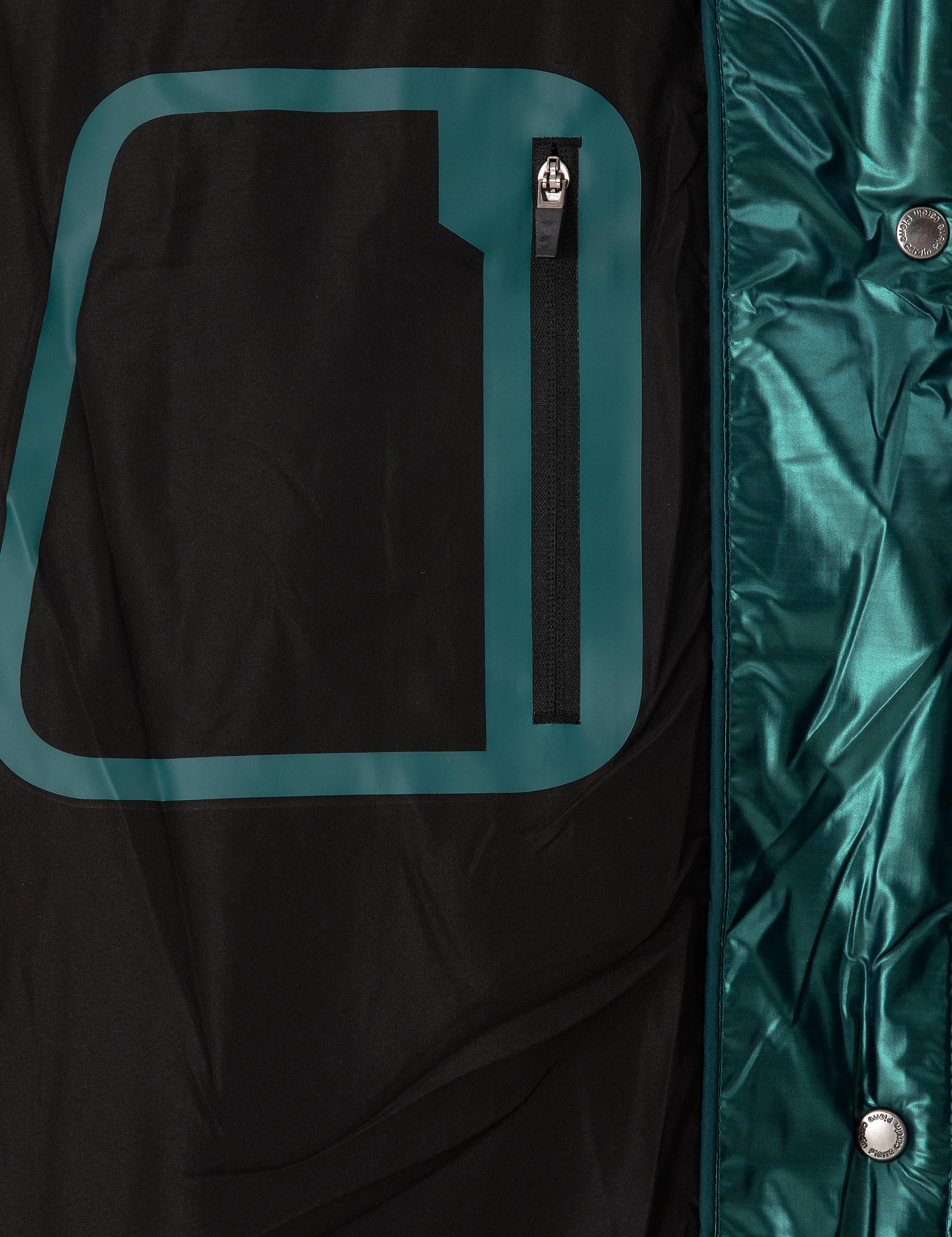 Zümrüt Kapüşonlu Parlak Mont