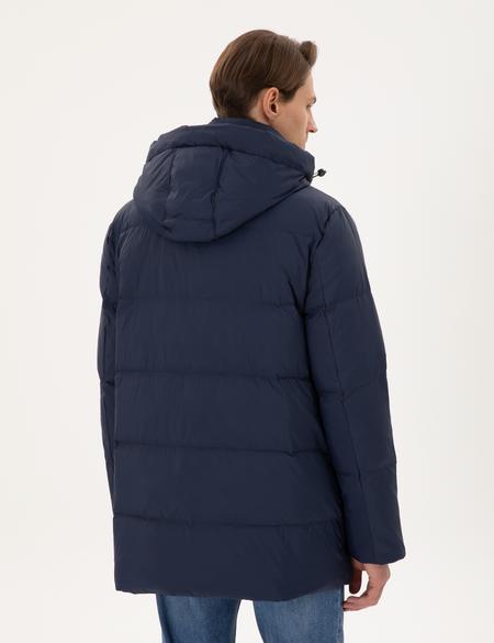 Lacivert Kapüşonlu Şişme Kaban - 50291014016