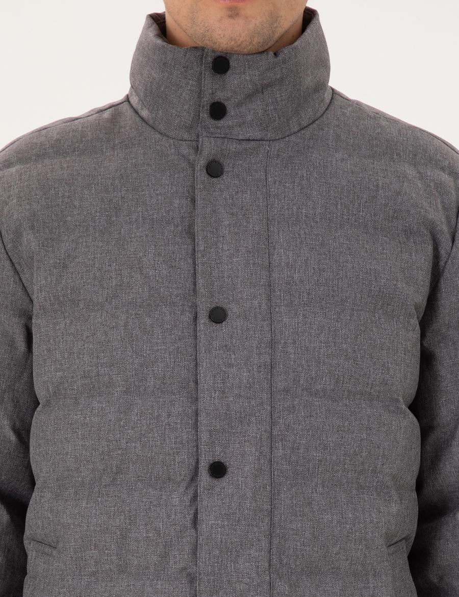 Gri Kaz Tüyü Sıcak Tutan Mont