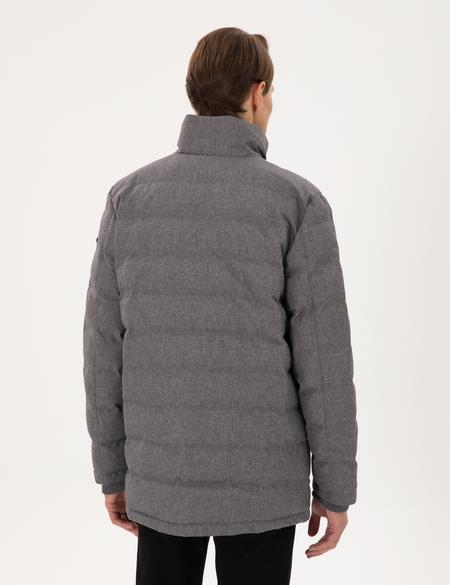 Gri Kaz Tüyü Sıcak Tutan Mont - 50293805007