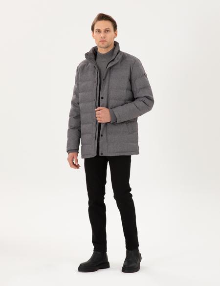 Gri Kaz Tüyü Sıcak Tutan Mont - 50293805007