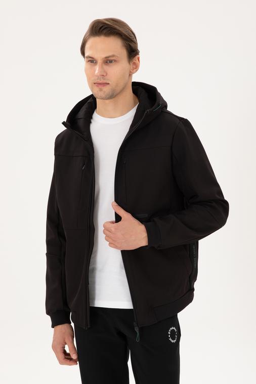 Siyah Kapüşonlu Mont