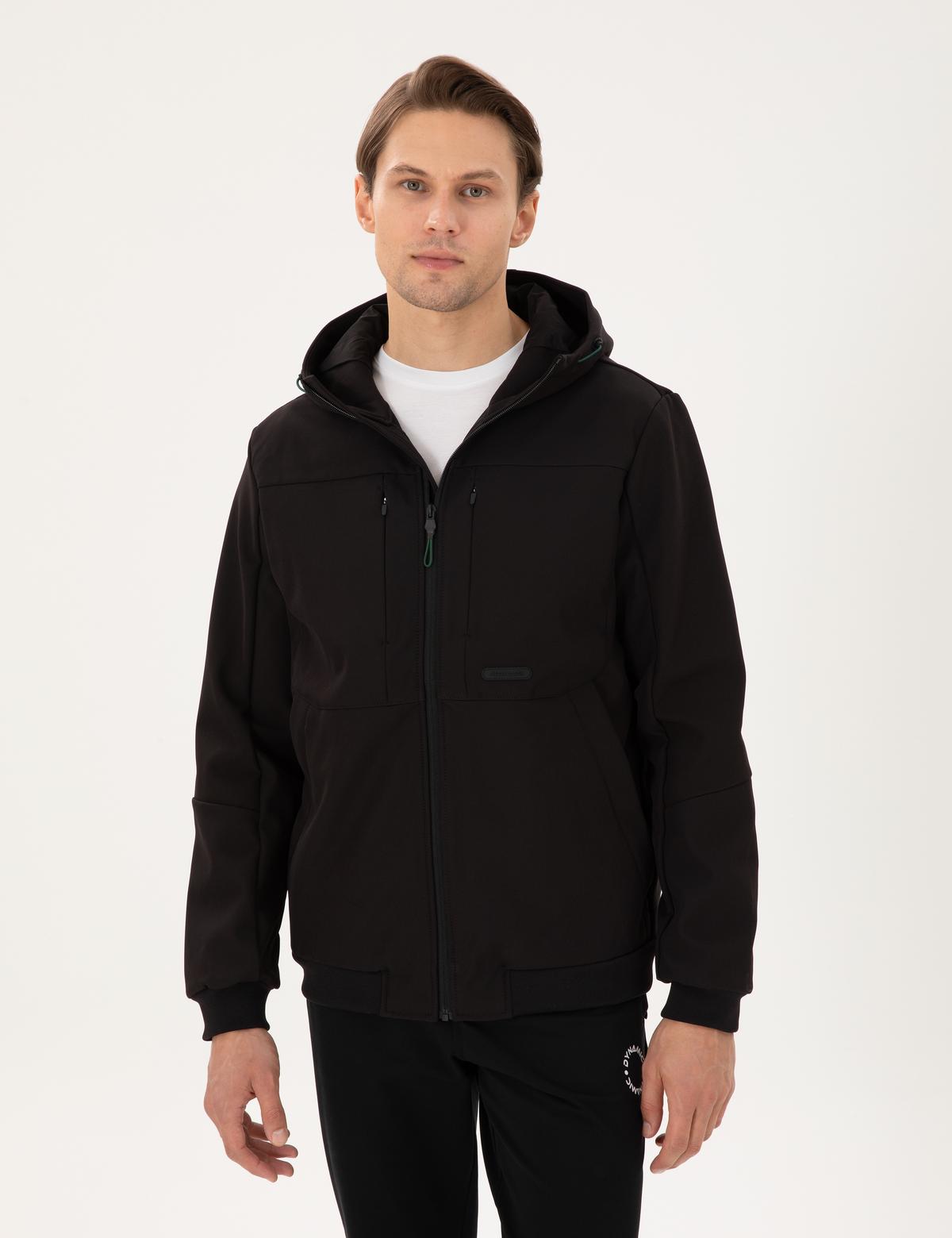 Siyah Kapüşonlu Mont - 50292554031