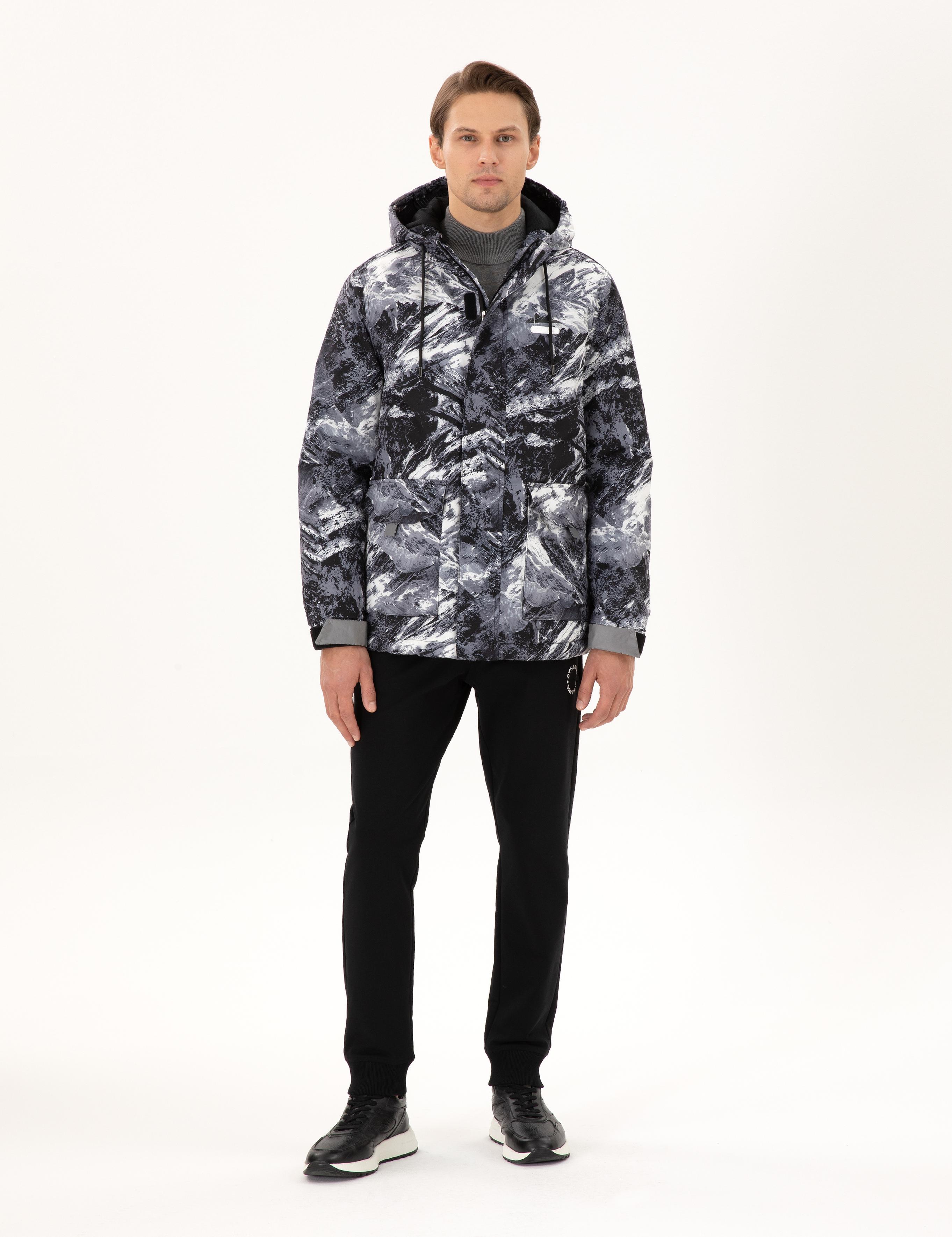 Antrasit Kapüşonlu Kar Montu