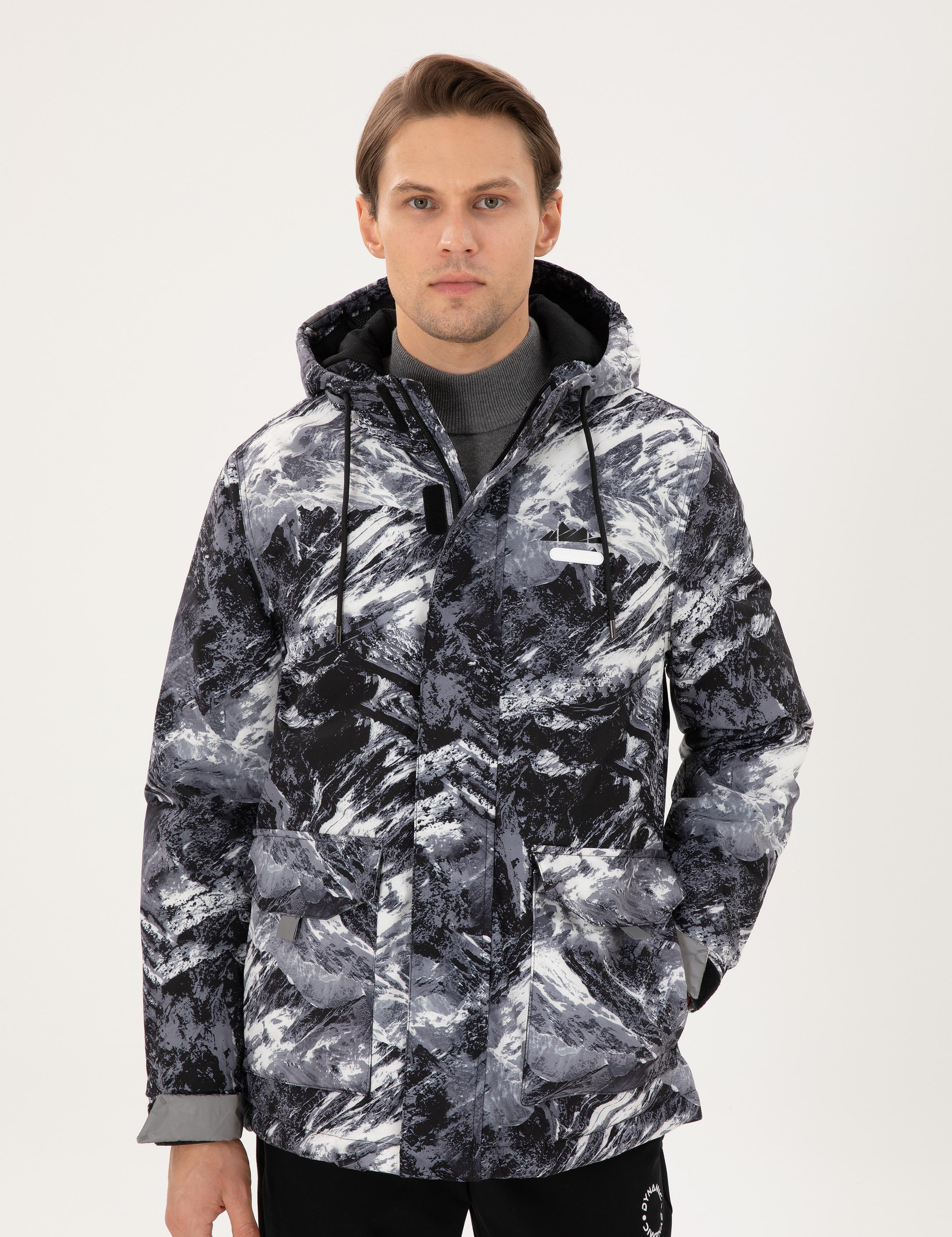 Antrasit Kapüşonlu Kar Montu