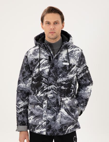 Antrasit Kapüşonlu Kar Montu - 50292545033