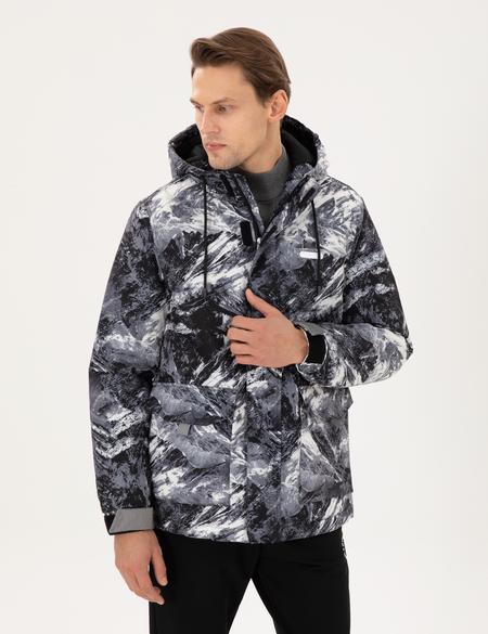 Antrasit Kapüşonlu Kar Montu - 50292545033