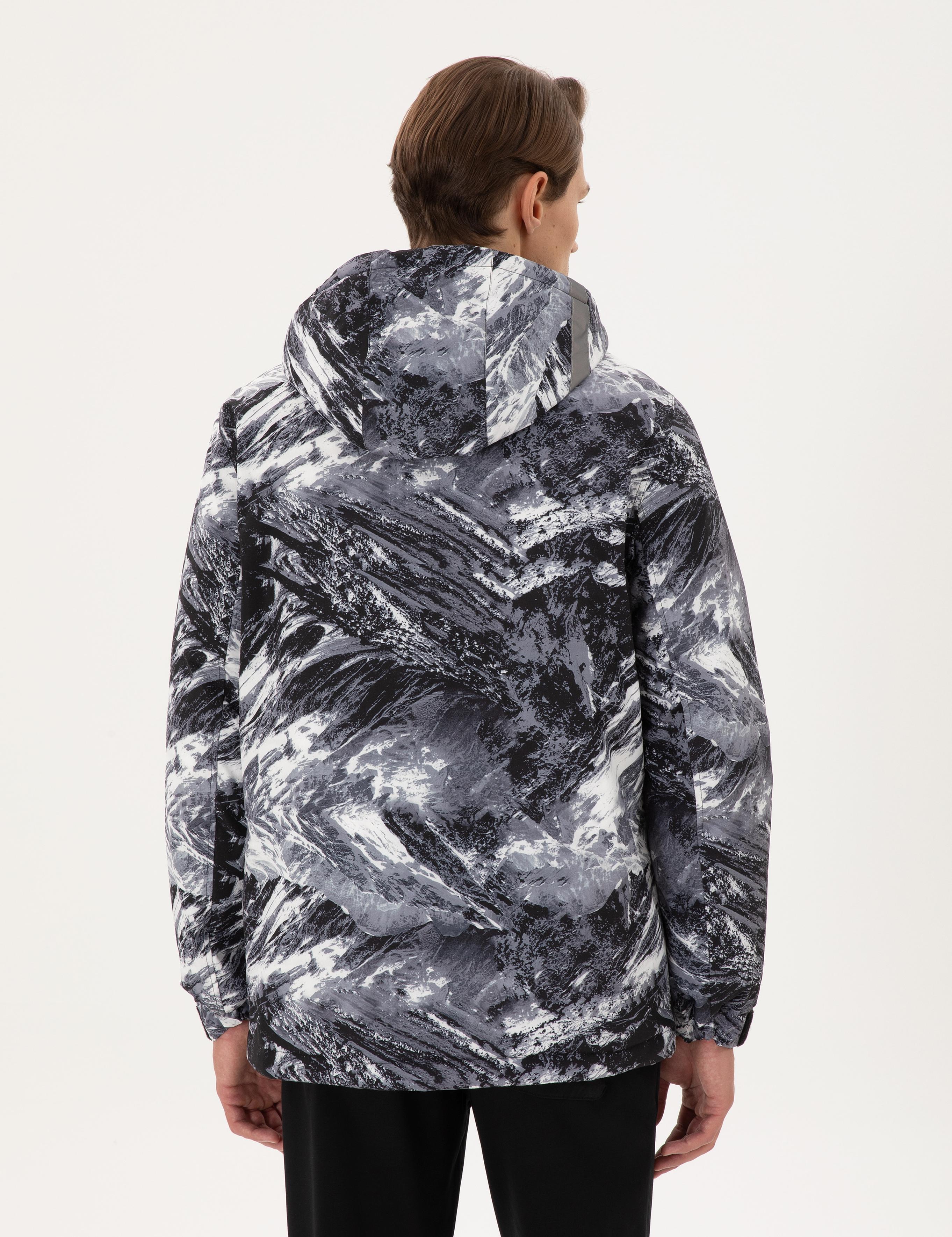 Antrasit Kapüşonlu Kar Montu