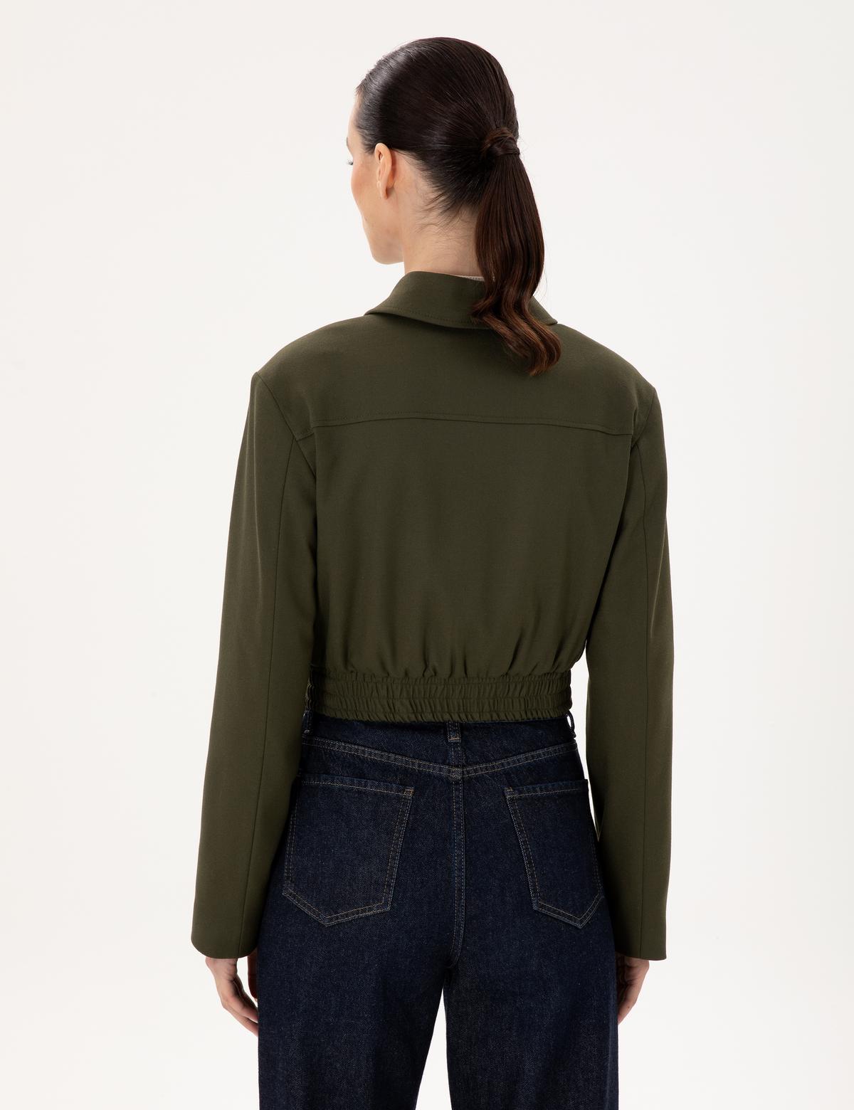 Haki Crop Top Ceket - 50290809021