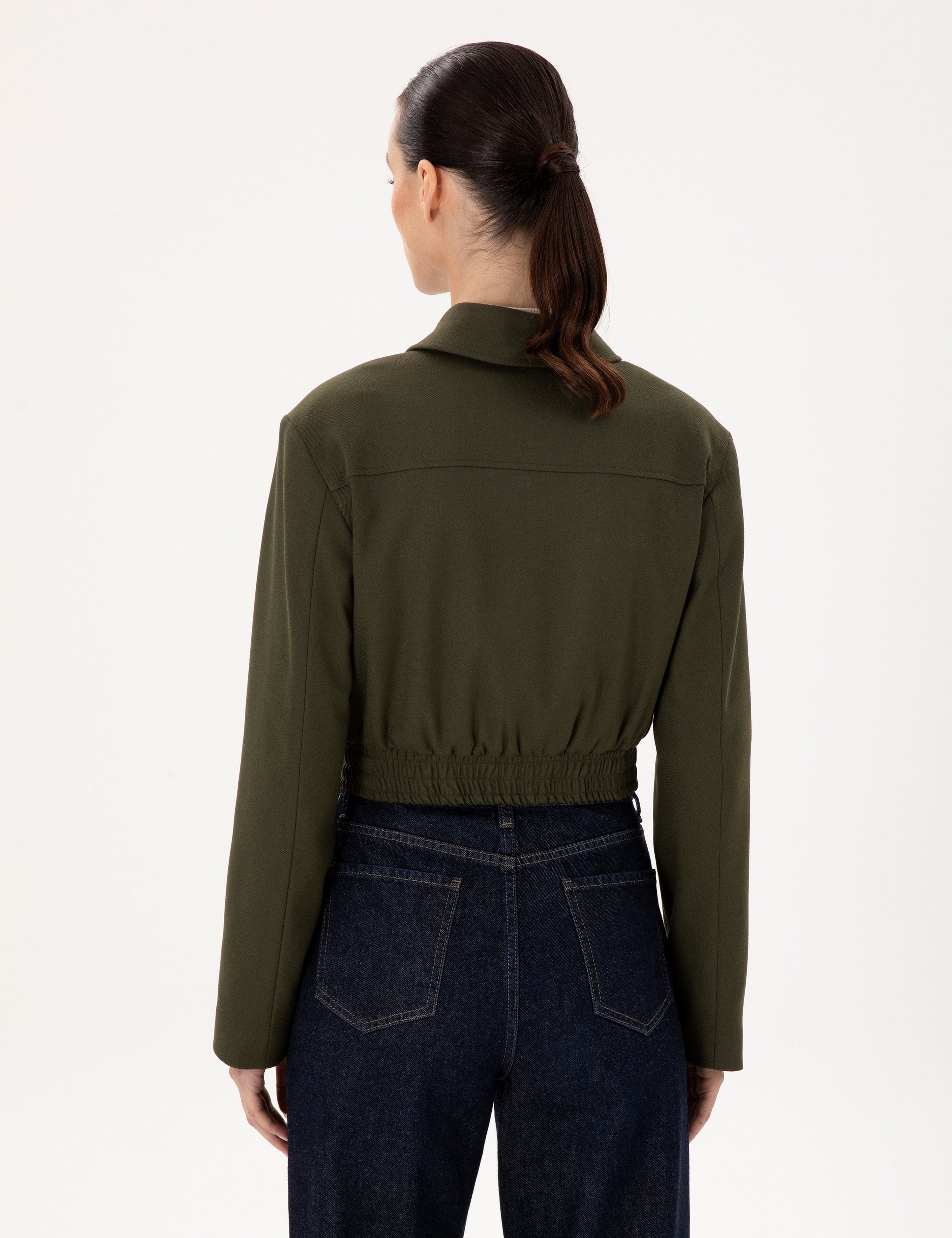 Haki Crop Top Ceket