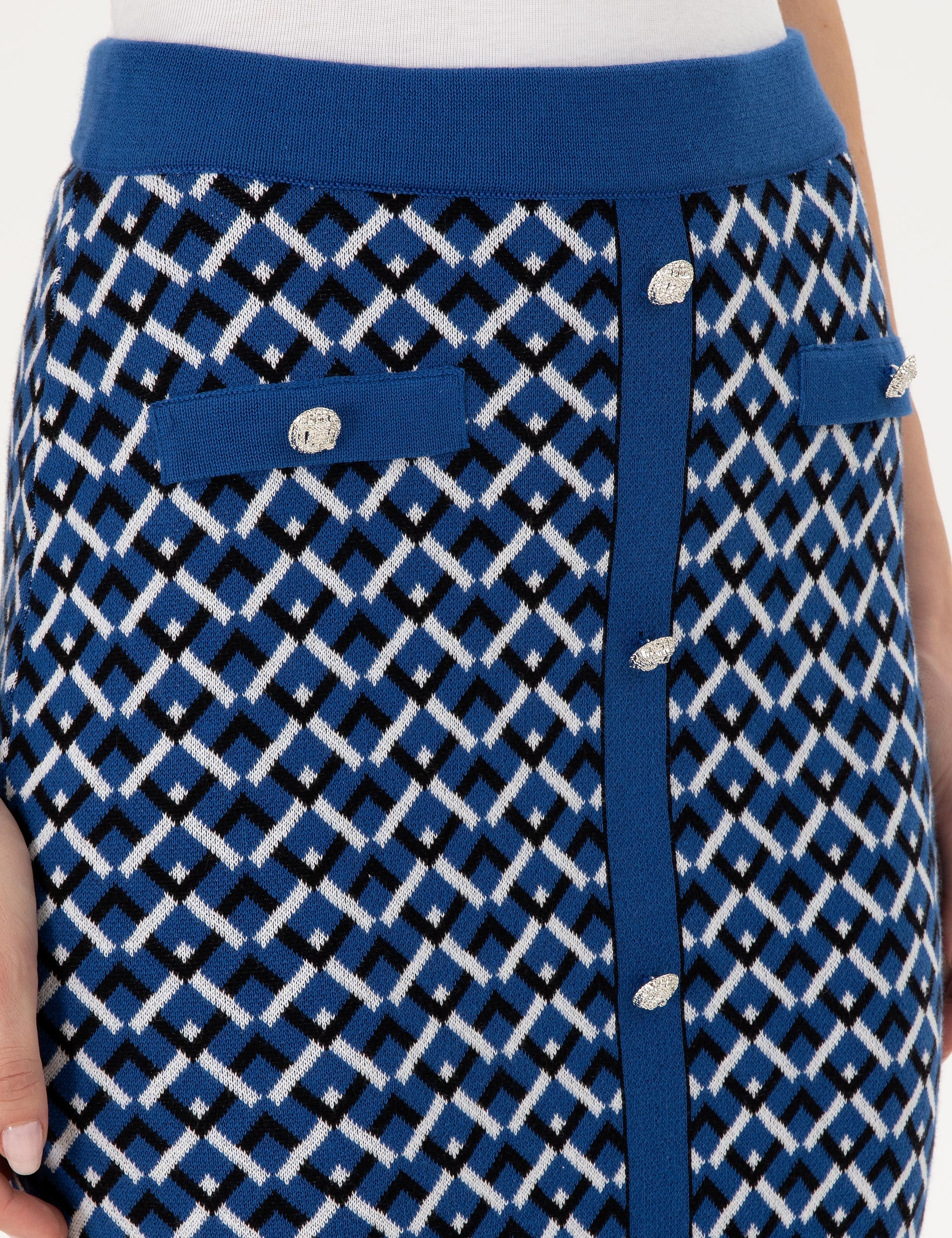Saks Kalem Fit Triko Etek - Image 5