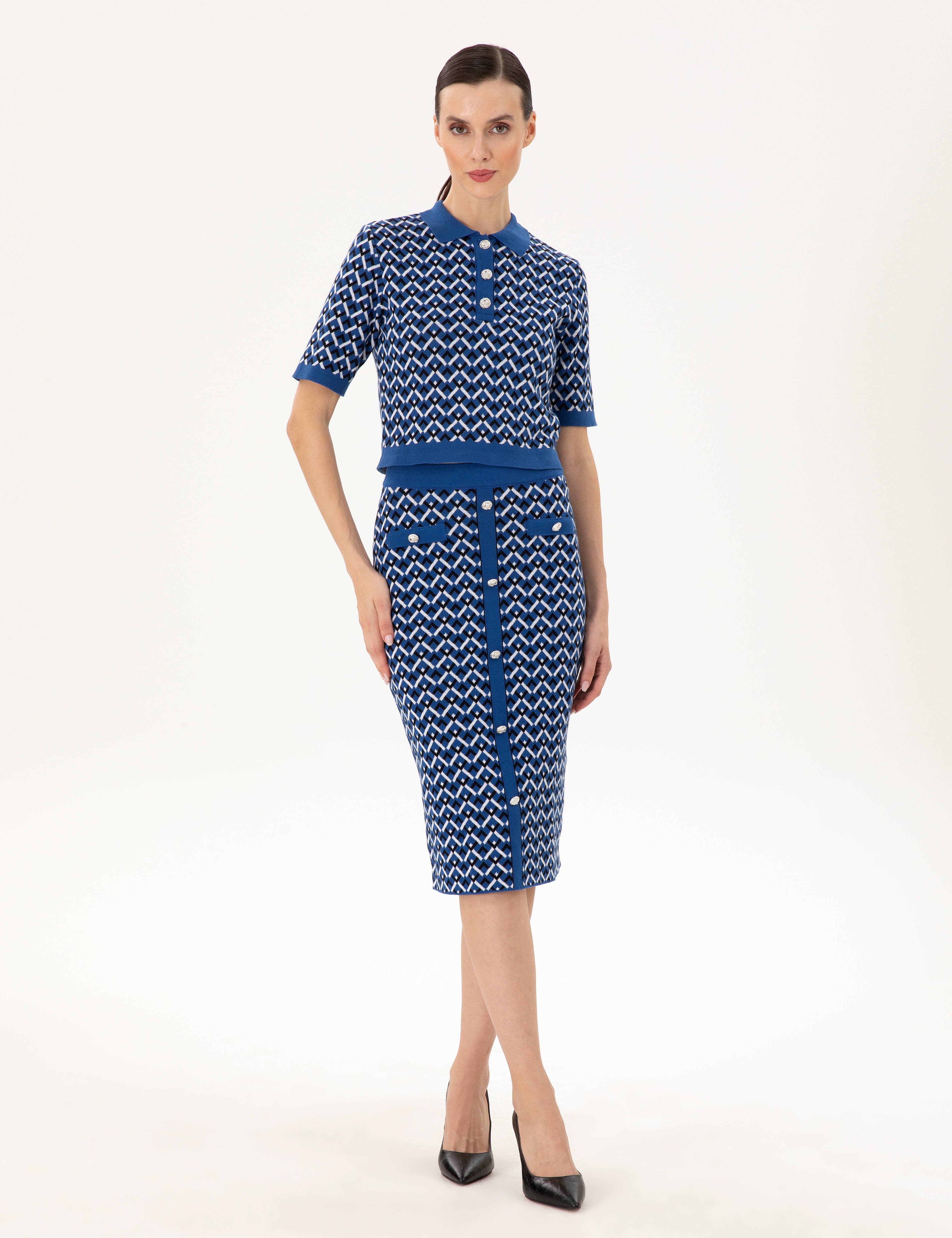 Saks Kalem Fit Triko Etek - Image 1