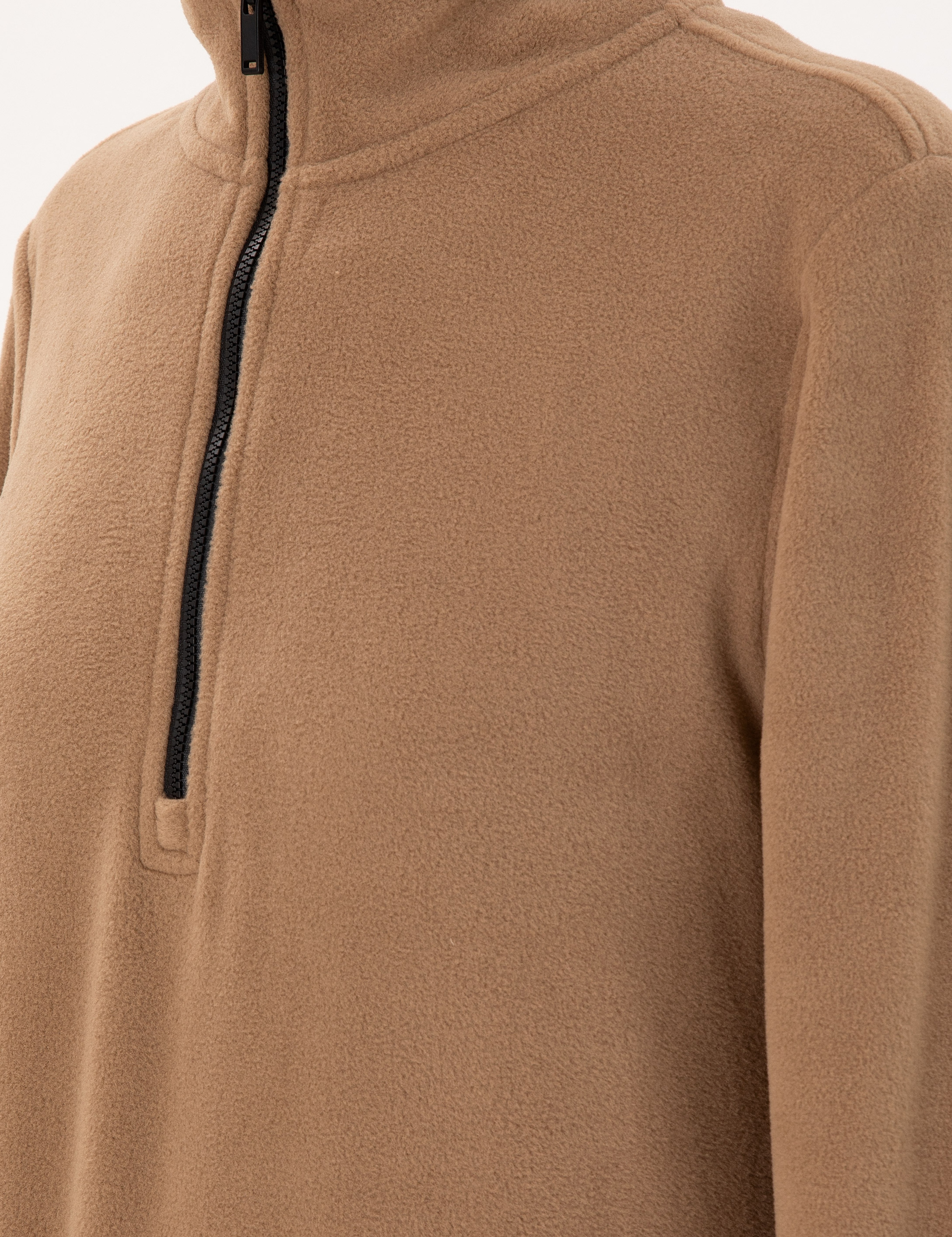 Camel Comfort Fit Fermuarlı Polar Sweatshirt - Image 7