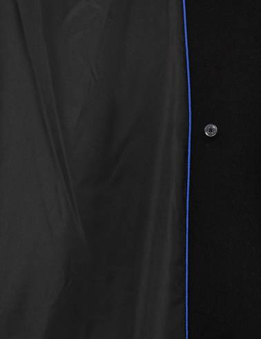Siyah Comfort Fit Yün Karışımlı Kaşe Kaban