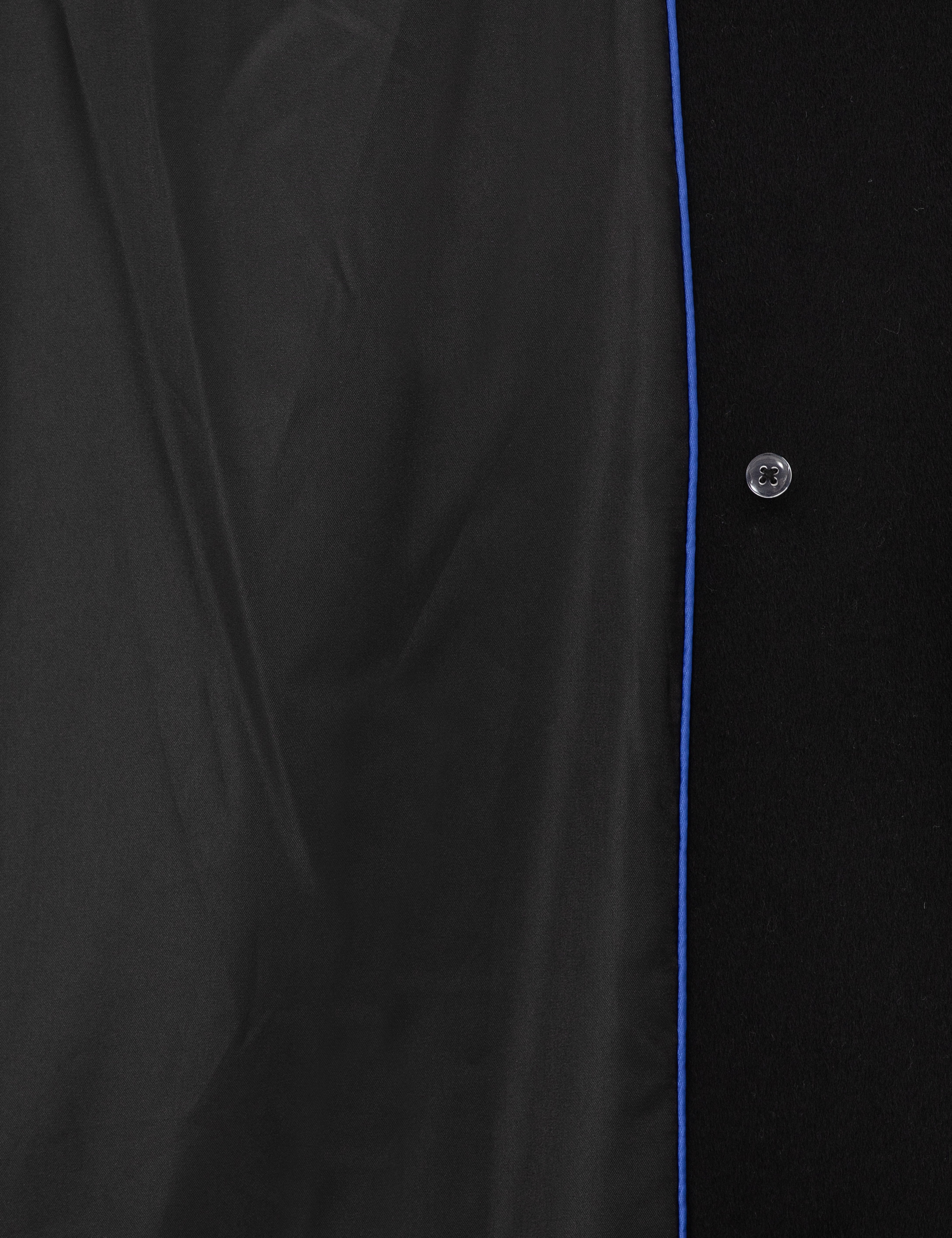Siyah Comfort Fit Yün Karışımlı Kaşe Kaban