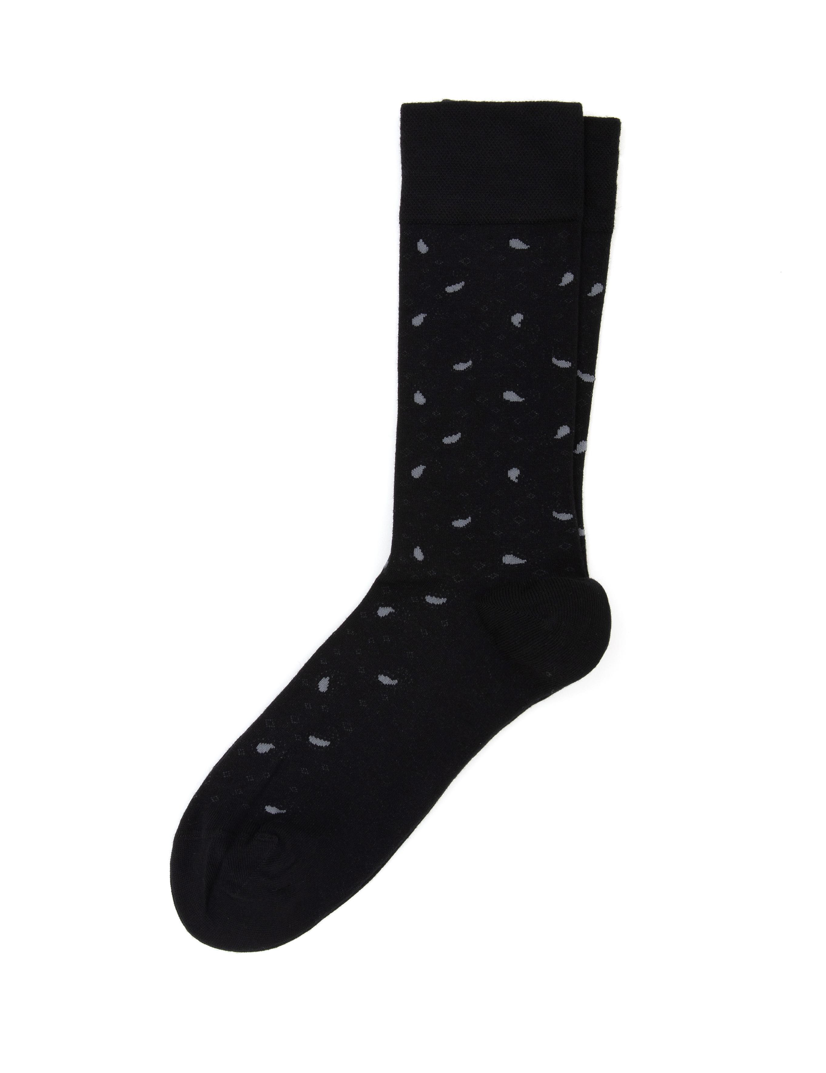 Erkek Bambu Karışımlı Siyah Soket Desenli Çorap