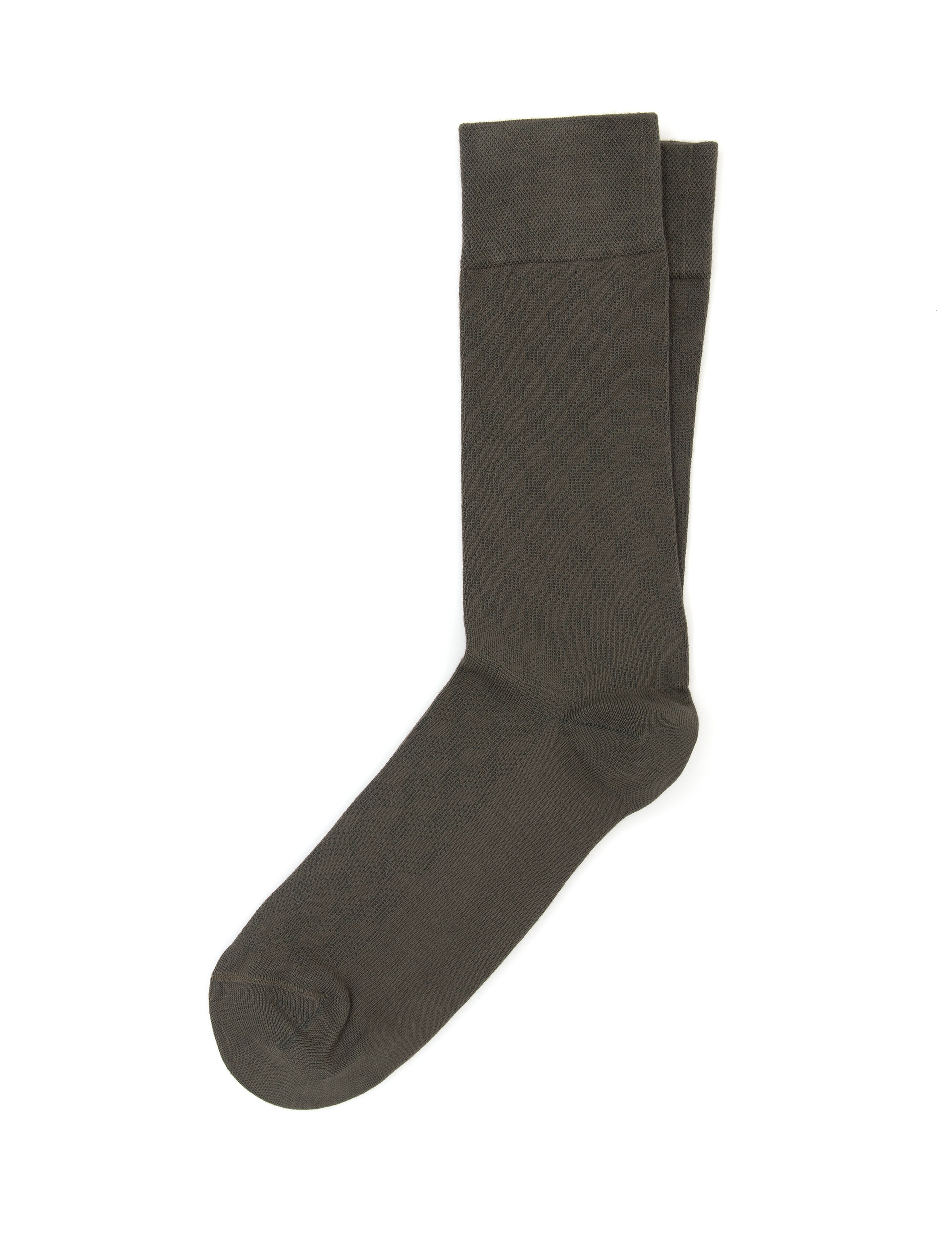 Erkek Bambu Karışımlı Haki Soket Desenli Çorap