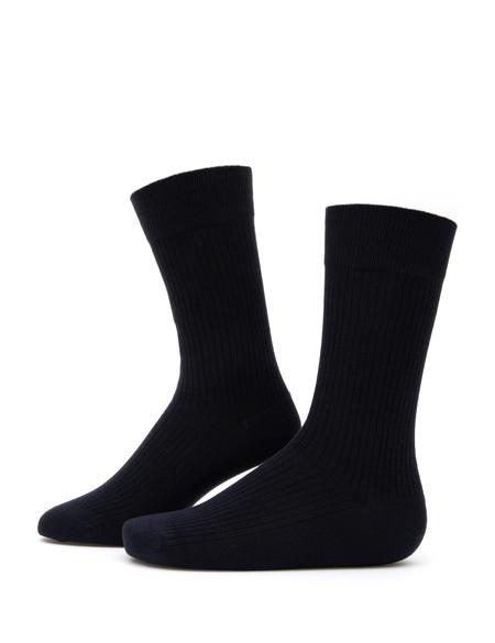 Erkek Bambu Karışımlı Lacivert Soket Desenli Çorap - 50299889004