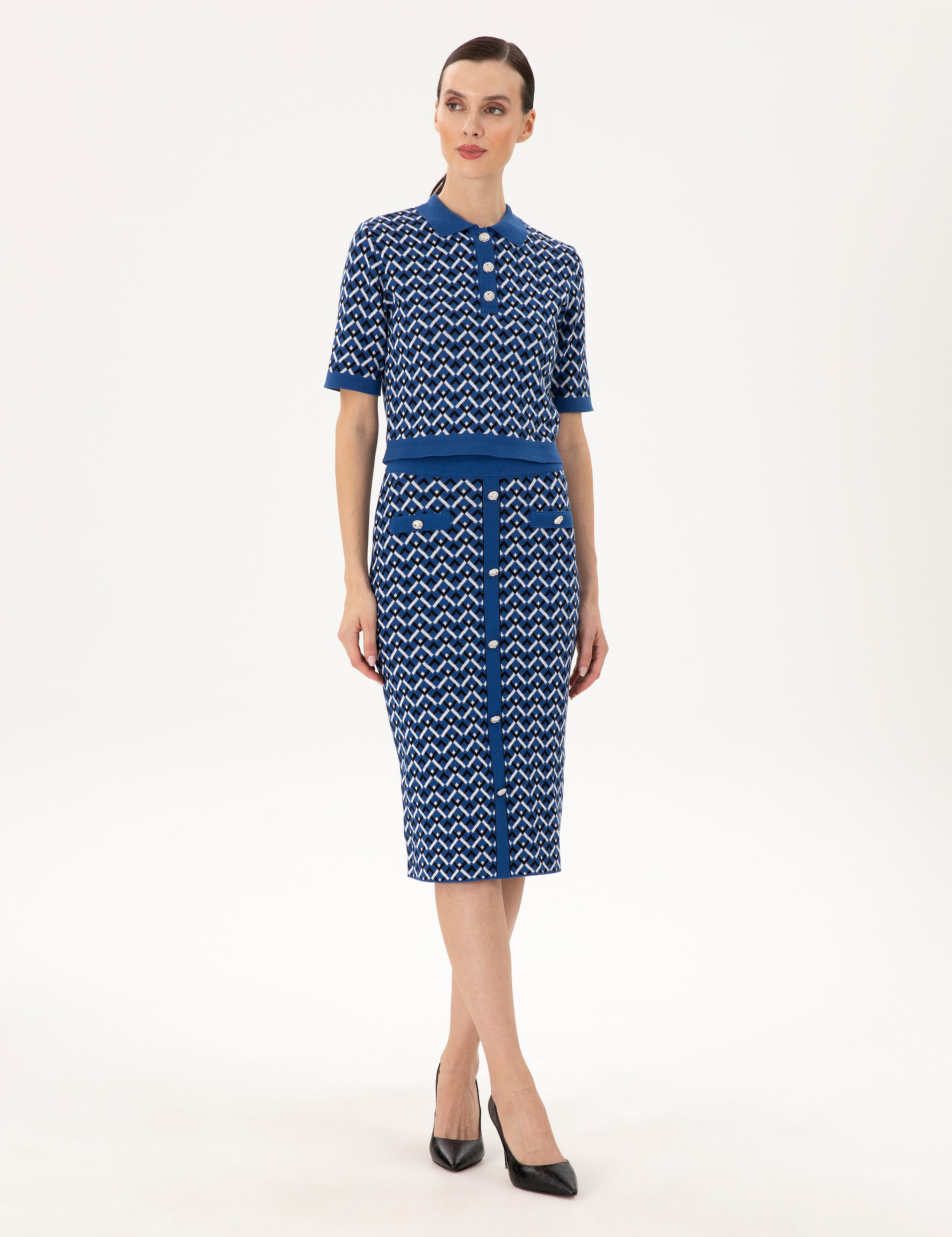 Saks Crop Top Polo Yaka Kazak