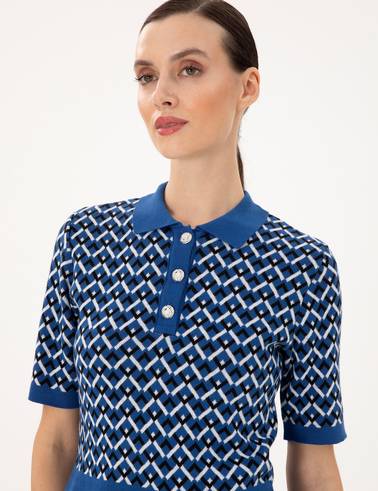 Saks Crop Top Polo Yaka Kazak
