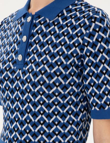 Saks Crop Top Polo Yaka Kazak - 50290547007