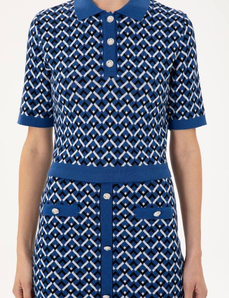 Saks Crop Top Polo Yaka Kazak - 50290547007