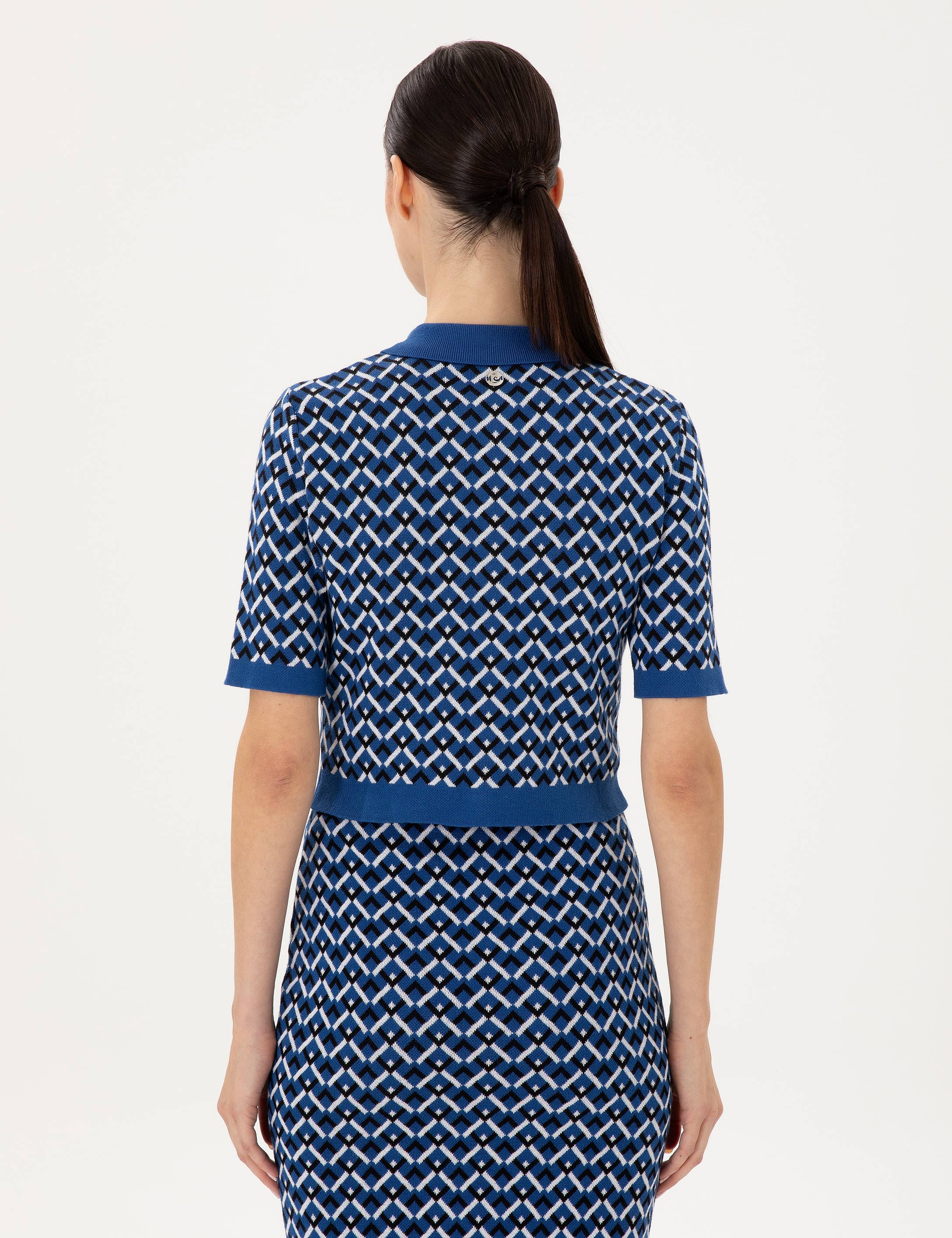 Saks Crop Top Polo Yaka Kazak - Image 5