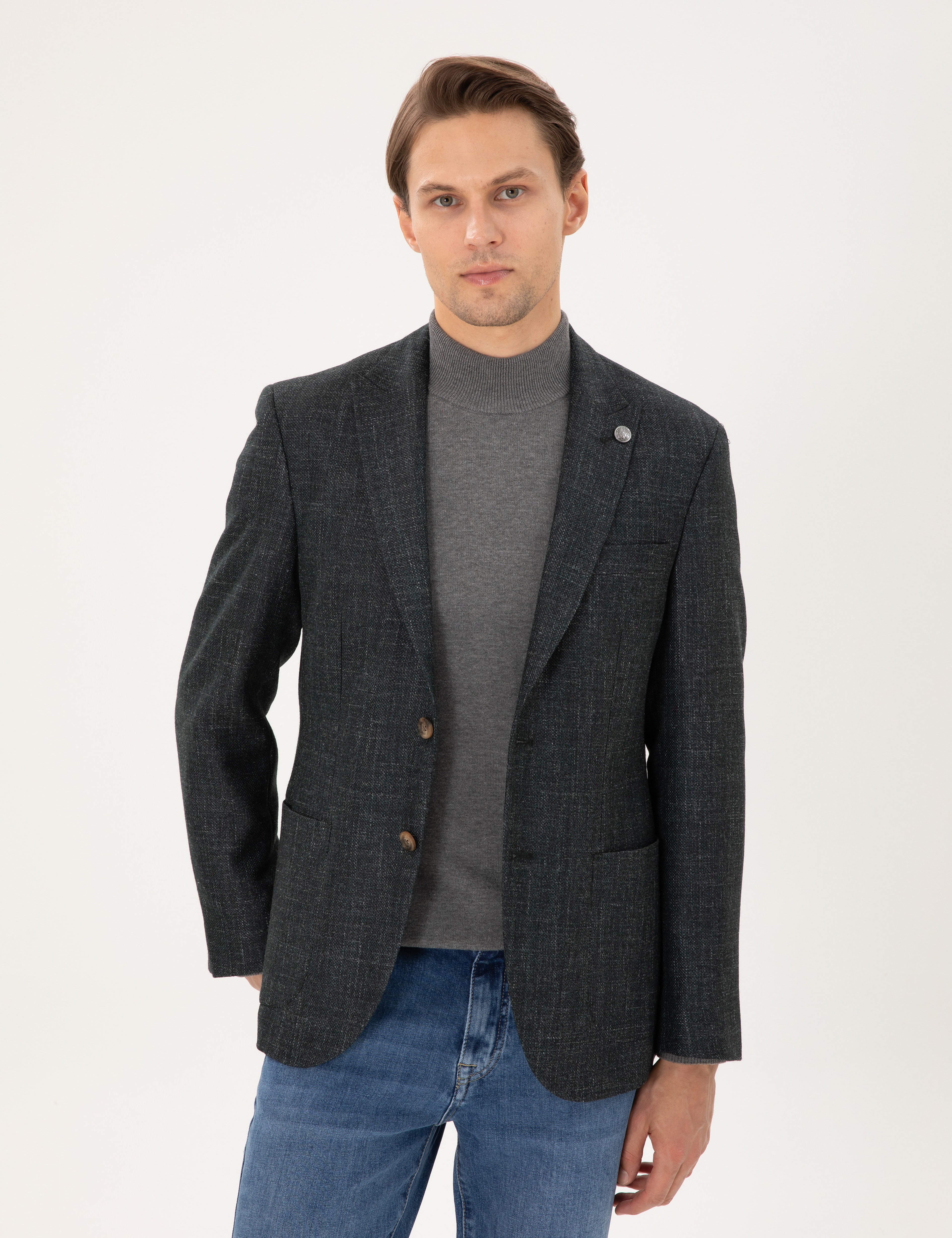 Koyu Yeşil Slim Fit Ceket - Image 3
