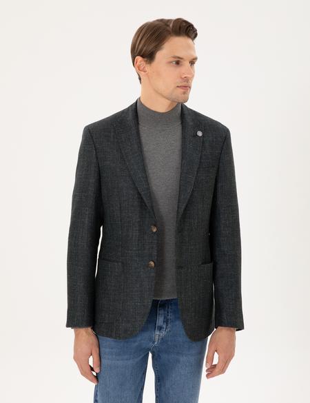 Koyu Yeşil Slim Fit Ceket - 50291934044