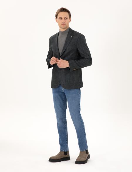 Koyu Yeşil Slim Fit Ceket - 50291934044